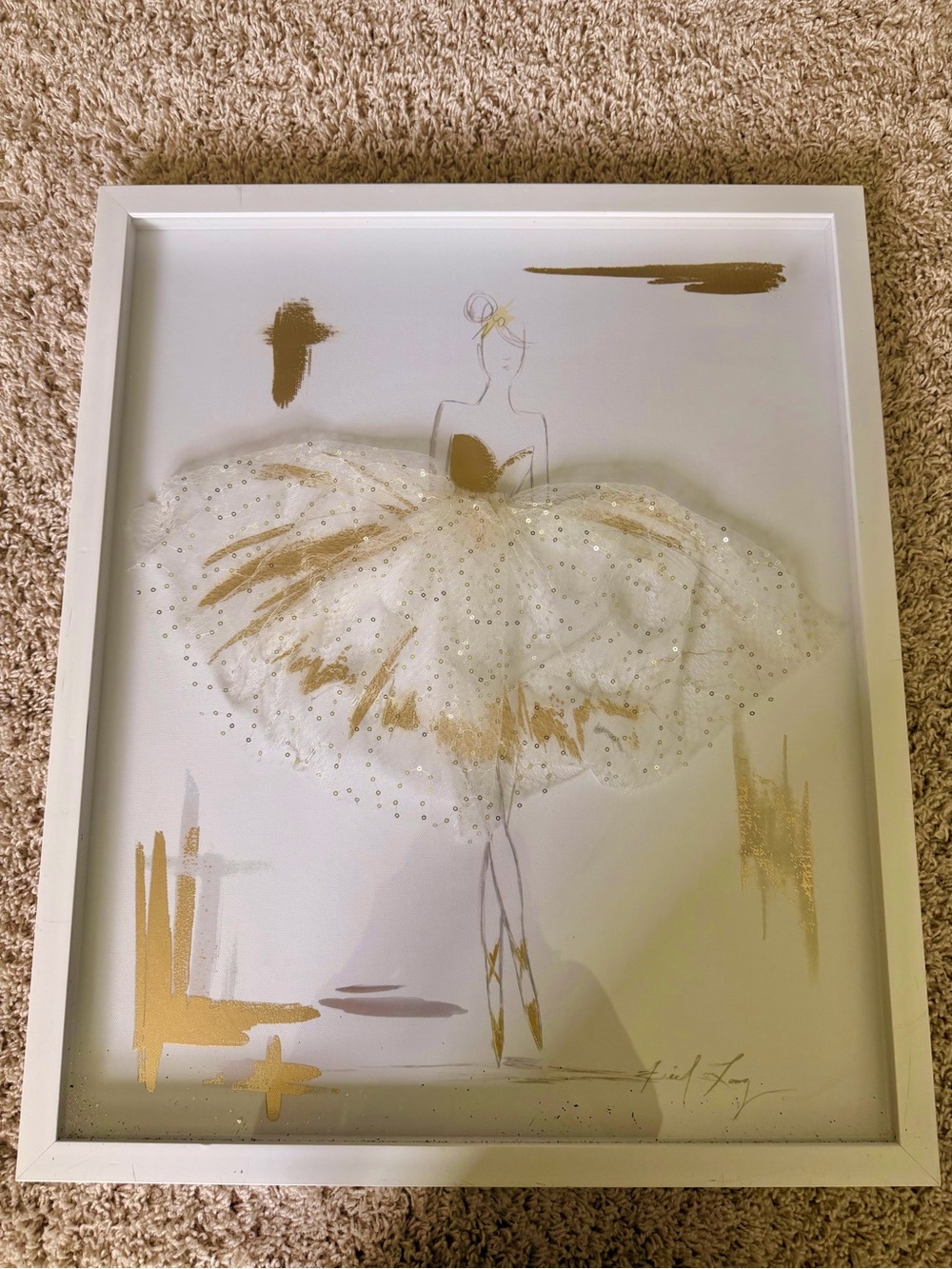 Ballerina Dancer Sequin Dress Colleen Karis Designs Wall Art 20” x 24”